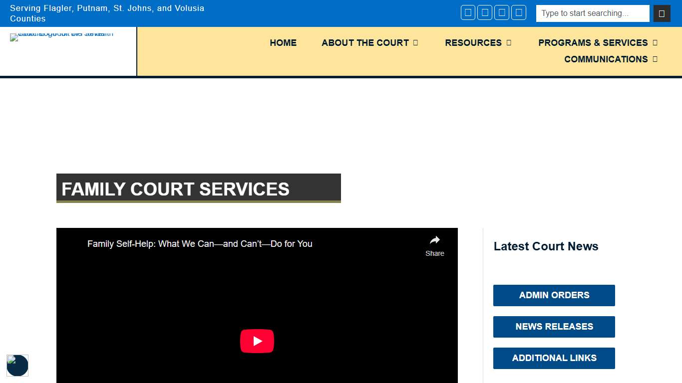 Family Court Services - Seventh Judicial Circuit Court of Florida