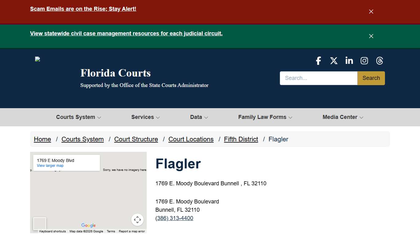 Flagler / Fifth District / Court Locations / Court Structure / Courts System - - Florida Courts